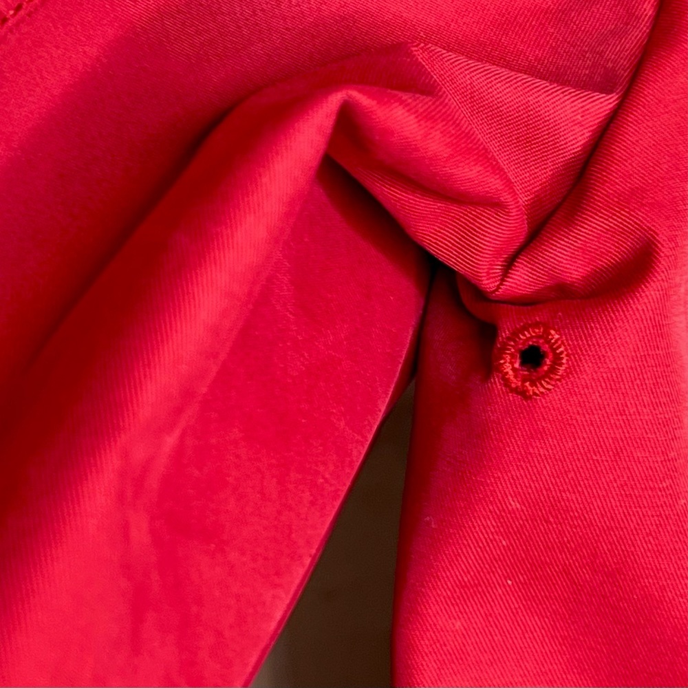 ⭐️ Talbots Red Double Breast Trench Coat Removable Insulated Liner Women’s 6 P - Picture 9 of 13